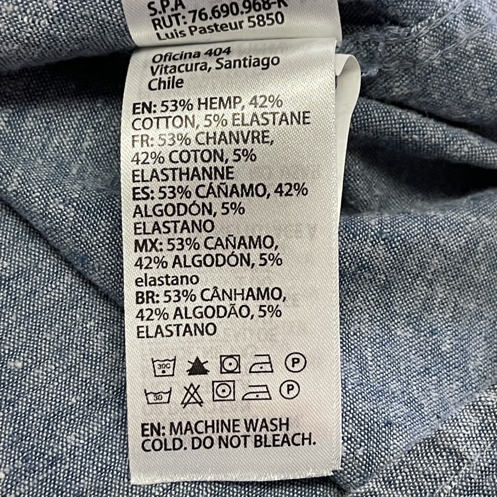 Quicksilver Waterman Men's XL Light Blue Comfort Button Up Short Sleeve Hemp‎ - Picture 11 of 16